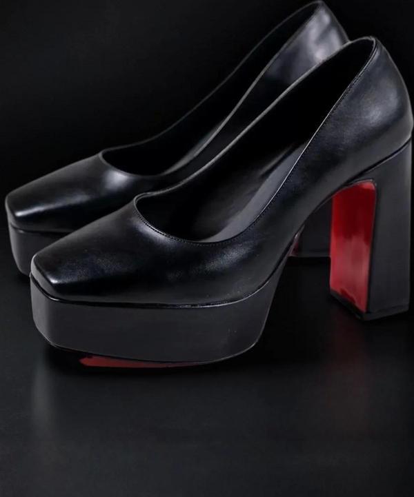 Kadın Elegant Ayakkabı Bebe Mavi Kalın Topuklu Ayakkabı Stiletto Özel Tasarım Abiye Ayakkabı - Image 1