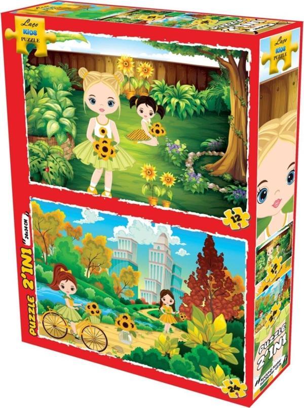 Laço Kids Ayçiçeği Kızlar 2 si 1 Arada Puzzle  12-24 Parça  - Image 1