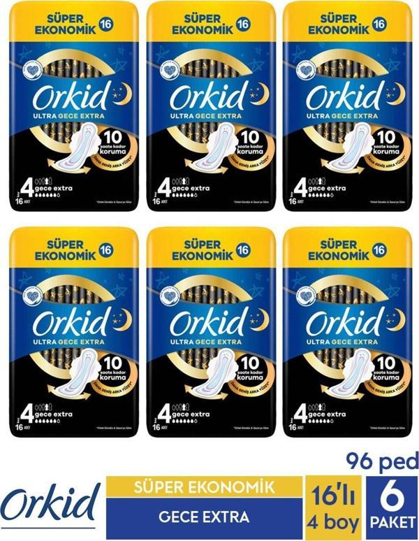 Orkid Süper Ekonomik Ultra Gece Extra 16 Ad. 4 Boy X 6 Paket - Image 1