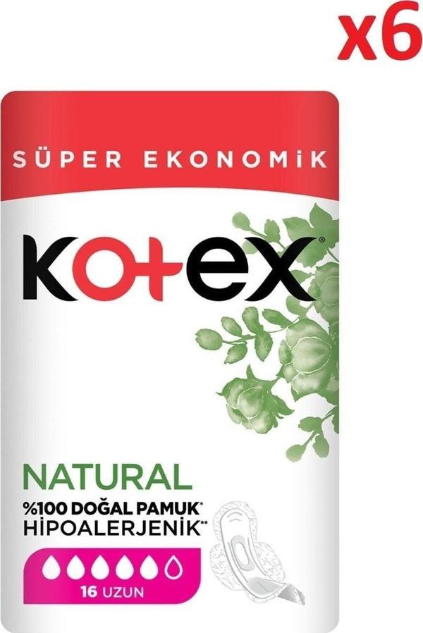 Kotex Natural Uzun 16 Lı X 6 - Image 1