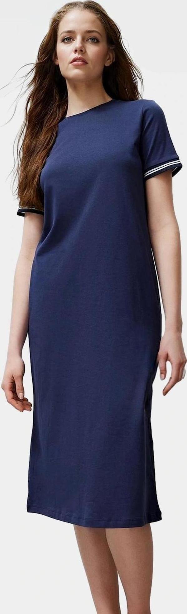 Kadın Bisiklet Yaka Örme Midi Elbise Rahat Kalıp Polyester Pamuk Günlük Özenle Seçilmiş Özel Tasarım - Image 1