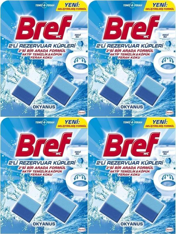 Bref Koku Giderici Jel Küpü - Okyanus (Klozet - Rezervuar - Tuvalet - Blok) (8 Li Set) (4Pk*2) - Image 1