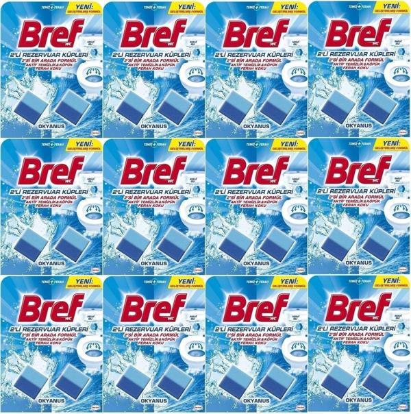 Bref Koku Giderici Jel Küpü - Okyanus (Klozet - Rezervuar - Tuvalet - Blok) (12 Li Set) (6Pk*2) - Image 1