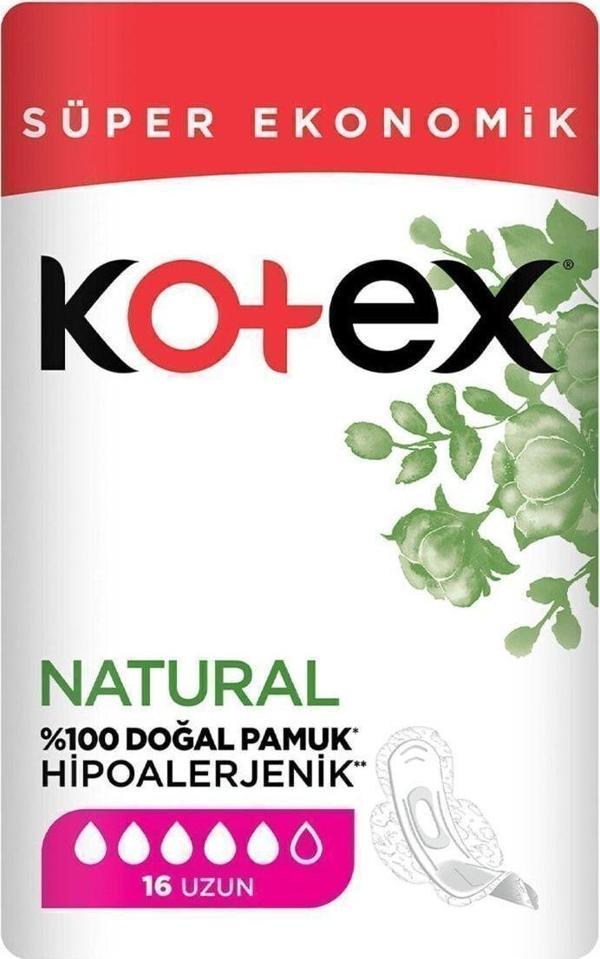 Kotex Natural Ultra Süper Ekonomik Paket Uzun 16'Lı X 6 Adet - Image 1