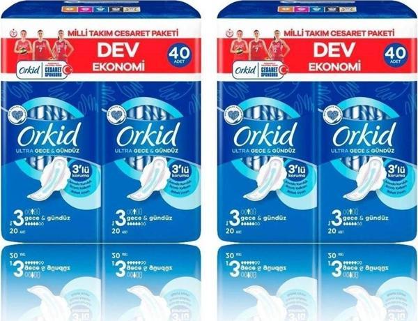 Orkid Ultra Extra Gece Dev Ekonomi Paketi 40'Lı X 2 Adet - Image 1