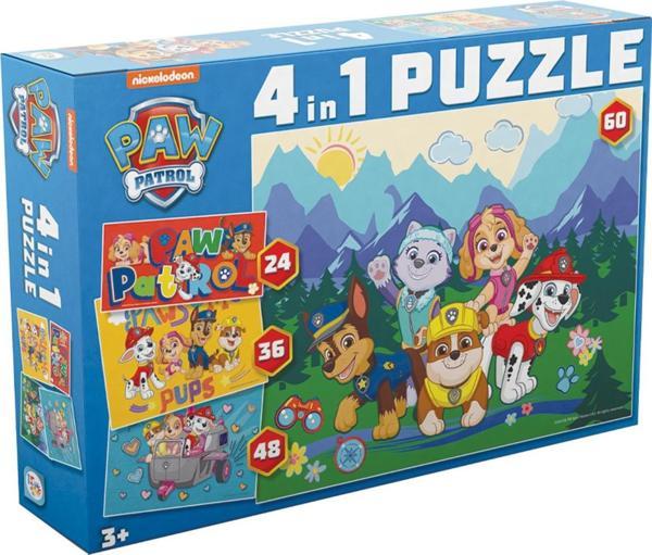 Laço Kids PW7931 Paw Patrol 4 ü 1 arada Çocuk Puzzleları  168 Parça - Image 1