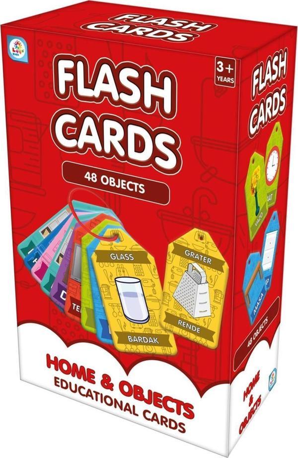 Laço Kids Türkçe - İngilizce Eğitim Oyunu Flash Kartlar İlk Kelimelerim Hayatımızdaki Nesneler 48 Parça - Image 1