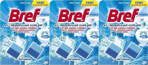 Bref Koku Giderici Jel Küpü - Okyanus (Klozet - Rezervuar - Tuvalet - Blok) (6 Lı Set) (3Pk*2) - Image 1