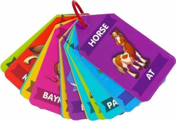 Laço Kids Türkçe - İngilizce Eğitim Oyunu Flash Kartlar İlk Kelimelerim Hayvanlar 48 Parça - Image 1