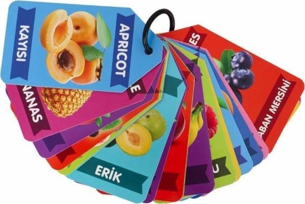 Laço Kids Türkçe - İngilizce Eğitim Oyunu Flash Kartlar İlk Kelimelerim Meyve-Sebze 48 Parça - Image 1