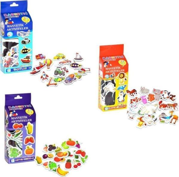 Laço Kids Utku Oyuncak Manyetik Hayvanlar + Manyetik Taşıtlar Manyetik Sebze Ve Meyveler - Image 1