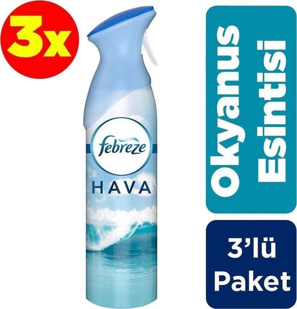 Febreze Hava Ferahlatıcı Sprey Oda Kokusu Okyanus Esintisi 300 Ml X 3 Adet - Image 1