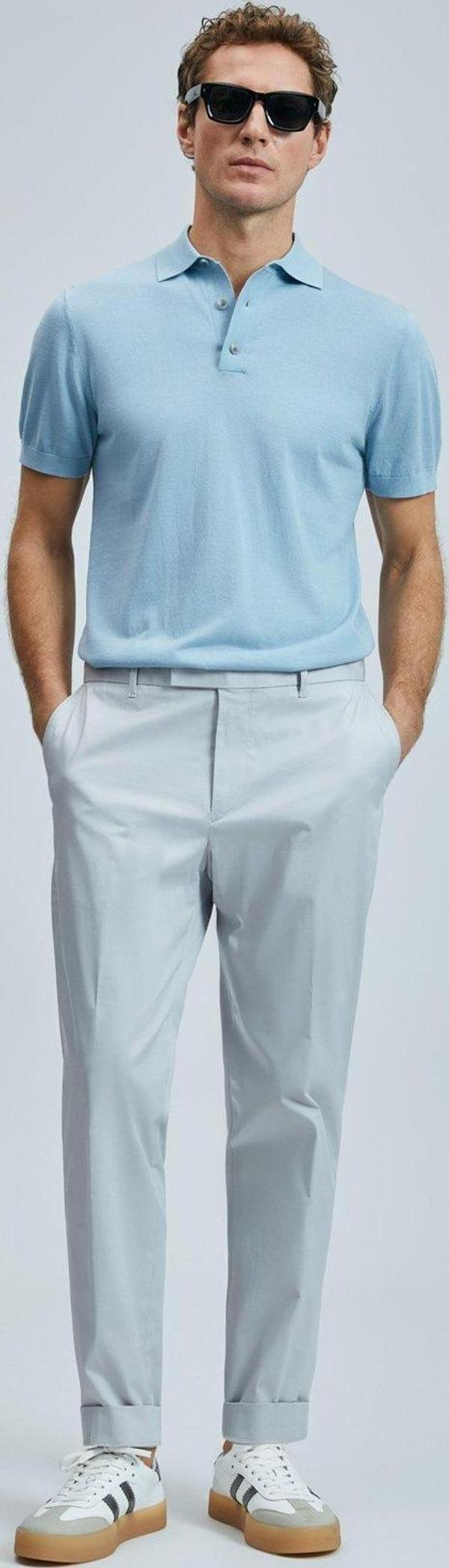 Lufian Erkek Plus Smart Slim Fit Chino Pantolon 111190339 Taş - Image 1