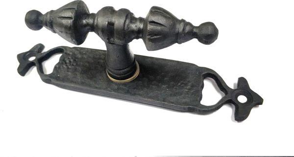 Antika Tarz Dekoratif Pirinç Burma Pencere Kolu - 152x32 mm, Oksit - Image 1