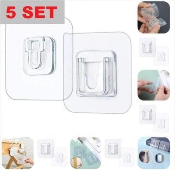 Geçmeli Klips Eşya Sabitleme Askısı 5 Set - Image 1