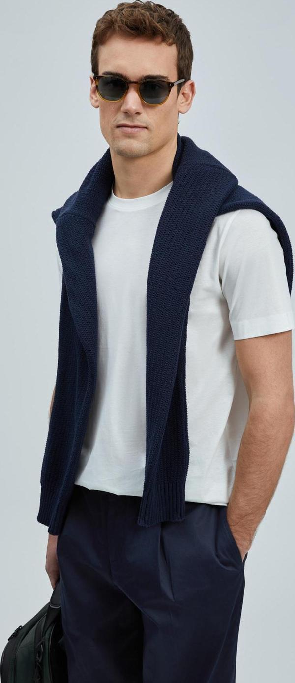 Lufian Erkek Bran Modern Grafik T-Shirt 111020262 Kırık Beyaz - Image 1