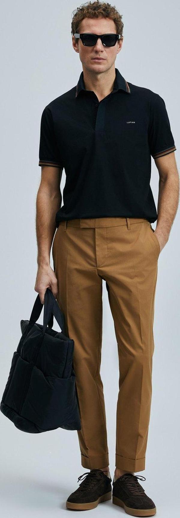 Lufian Erkek North Smart Polo T-Shirt 111040210 Siyah - Image 1