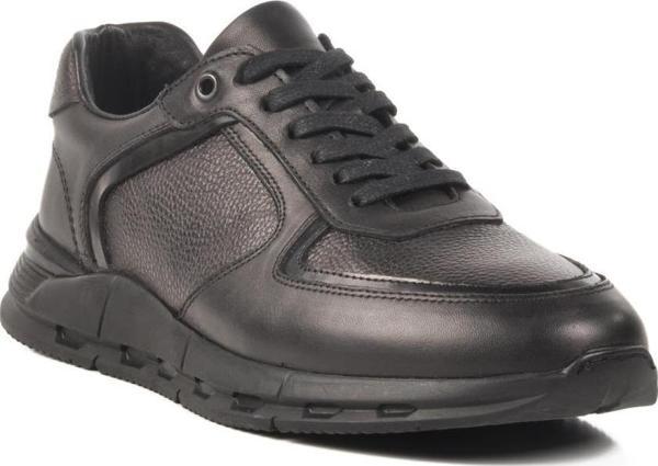 4K1836 M Siyah Hakiki Deri Erkek Sneaker - Image 1