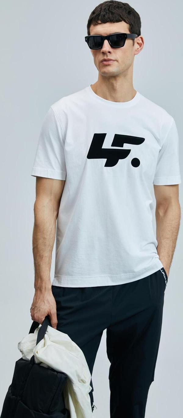 Lufian Erkek Onıx Modern Grafik T-Shirt 111020243 Beyaz - Image 1