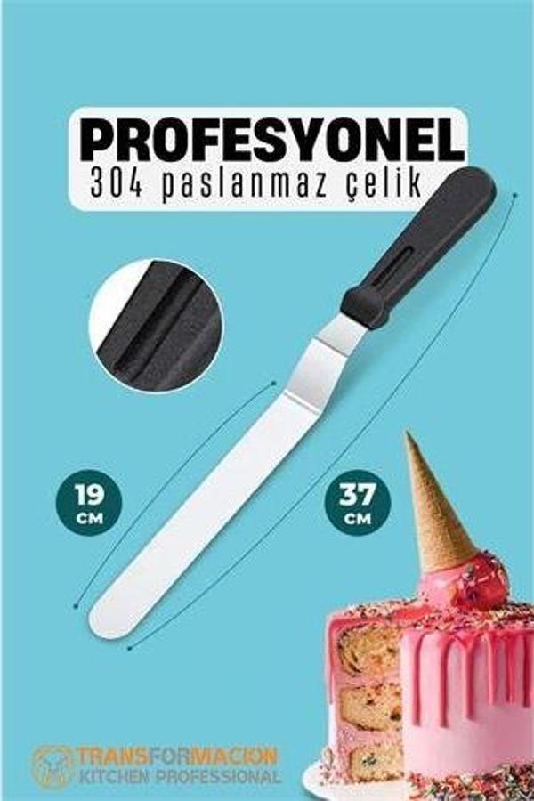Pasta Spatulası Profesyonel 304 Paslanmaz Çelik 37 Cm - Image 1