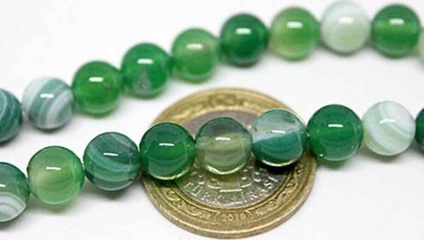 Akik Taşı Yeşil 8mm/10 Adet (7888-1) - Image 1