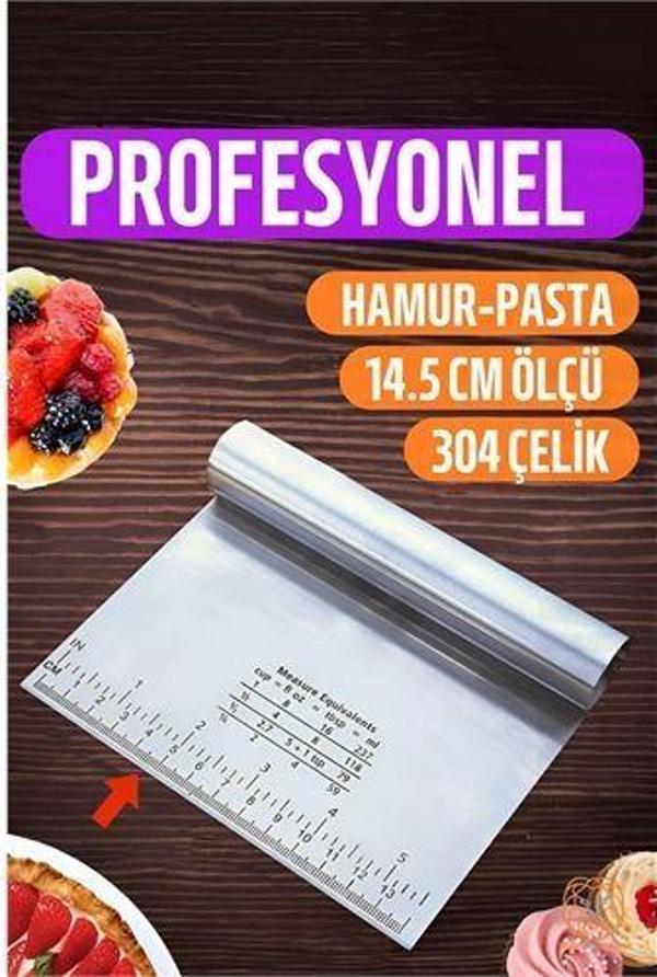 Hamur Kesici Spatula Profesyonel 304 Paslanmaz Çelik - Image 1