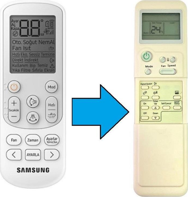 Samsung ile uyumlu Klima Kumandası-Resimde Sağdaki Gönderilir - Image 1