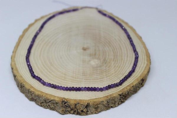 Ametist Taşı Rondela Faset Kesim 3.5*2.5mm YARIM Dizi (17cm uzunluğundadır) - Image 1