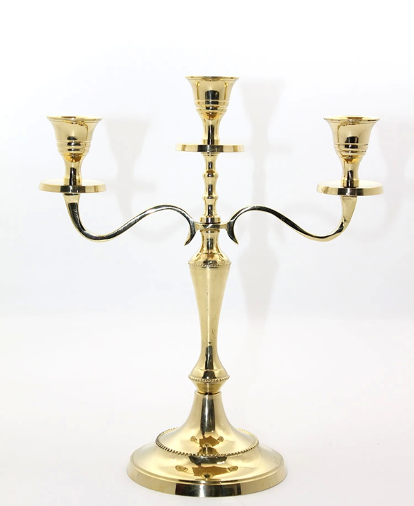 Pirinç 3'lü Şamdan 4612 - Image 1