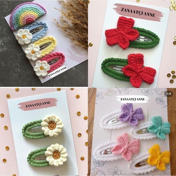 Zanaatçı Anne 12'Li El Yapımı Amigurumi Örgü Çocuk Toka Seti - Image 1