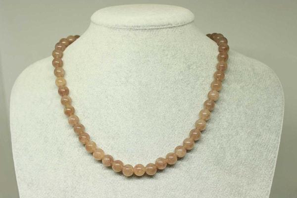 Çilek Kuvars Taşı Kolye 8mm (klipsli) - Image 1