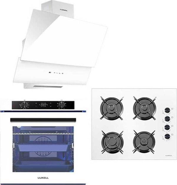 Luxell Platınıum Ankastre Set Beyaz (A68-SGF3DDT FIRIN+OC88 OCAK+835 Davlumbaz) - Image 1