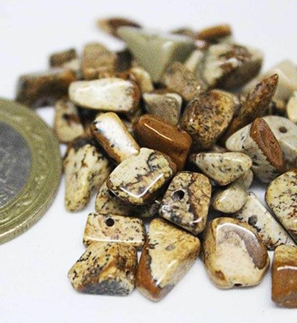 Delikli Jasper Taşı Mini Boy 50 Adet - Image 1