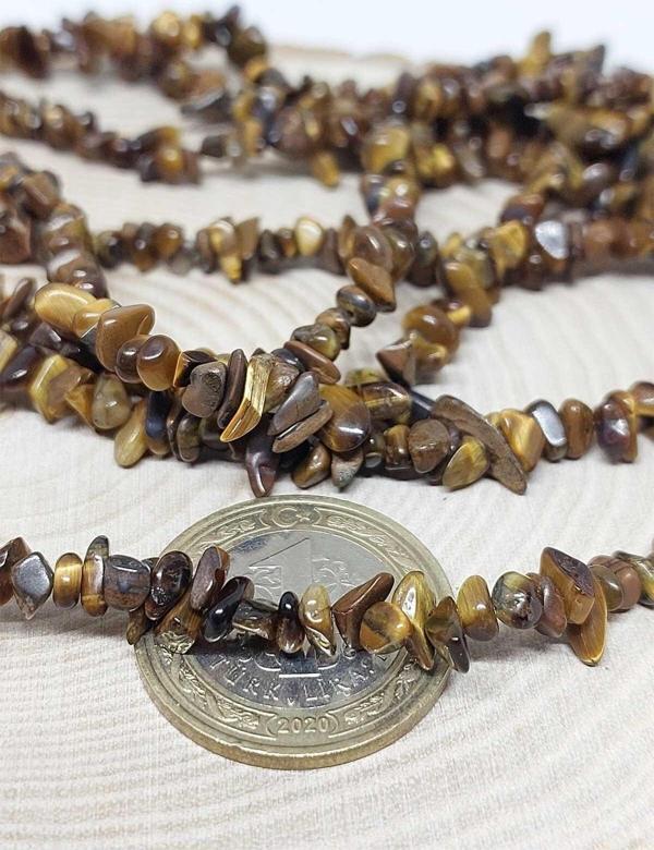 Delikli Kaplan Gözü Taşı Minik Boy 4-6mm Aralığı Şekilsiz Taşlar 50 Adet - Image 1