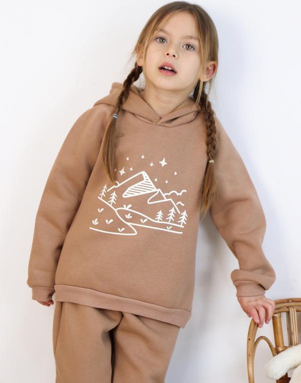 3 İp Baskılı Kapüşonlu Şardonlu İkili Takım - Image 1