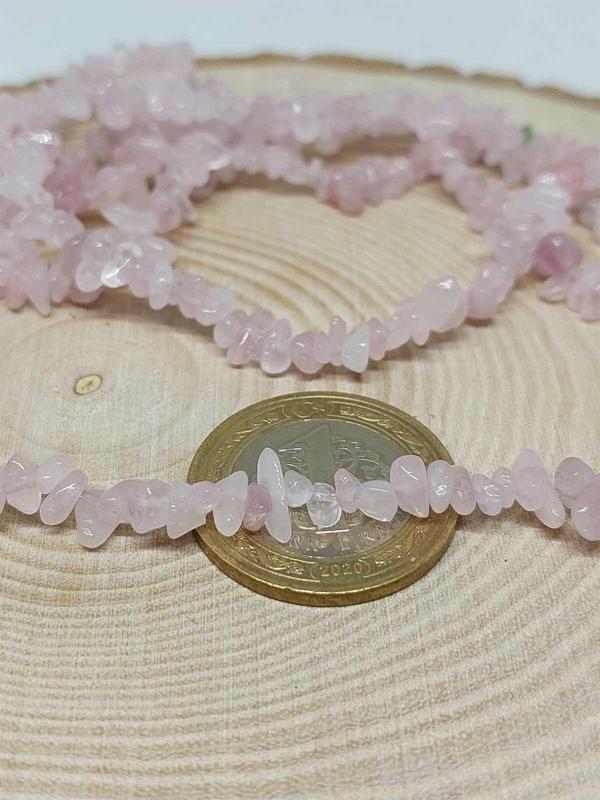 Delikli Pembe Kuvars Taşı Minik Boy 4-6mm Aralığı Şekilsiz Taşlar 50 Adet - Image 1