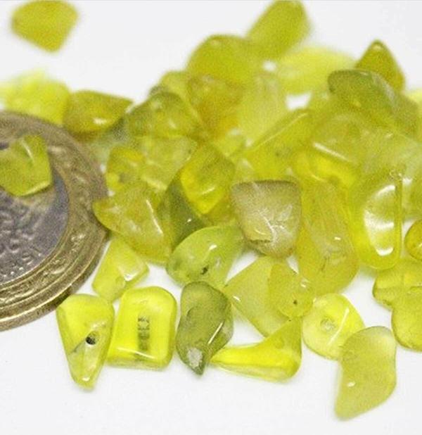 Delikli Peridot (zebercet) Taşı Mini Boy 50 Adet - Image 1