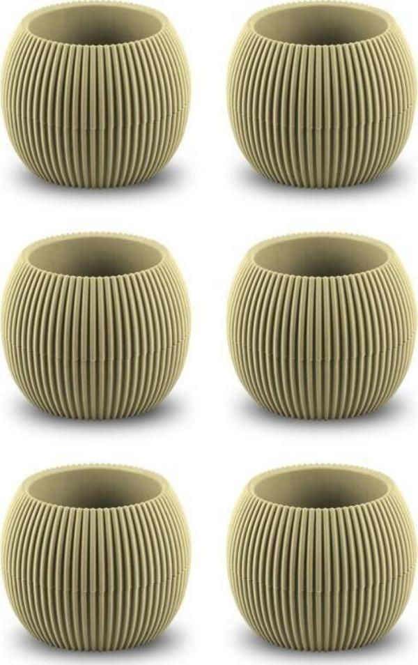 Omnipazar KRS-361 Plastik Mercan Kaktüs Saksı 0.15 Litre Soft Sarı 6 Adet - Image 1