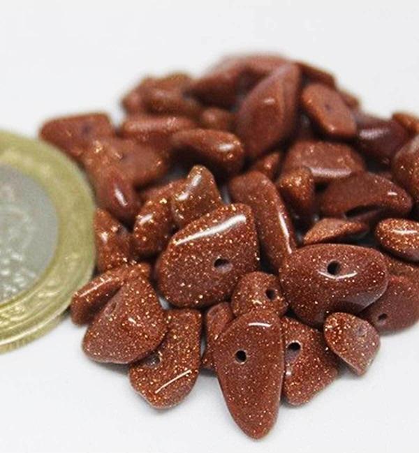 Delikli Yıldız Taşı Kahverengi Mini Boy 50 Adet - Image 1