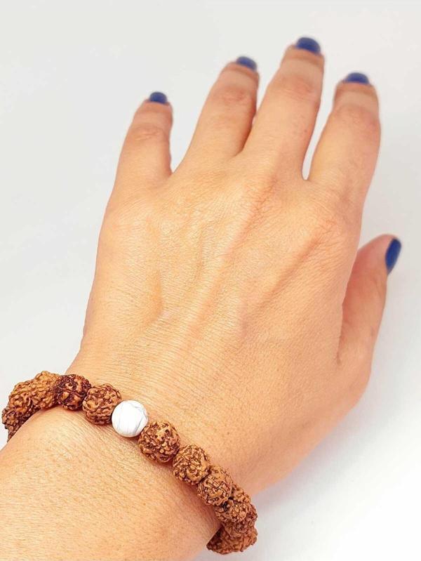 Havlit Taşlı Rudraksha Tohum Unisex Bileklik 8mm - Image 1