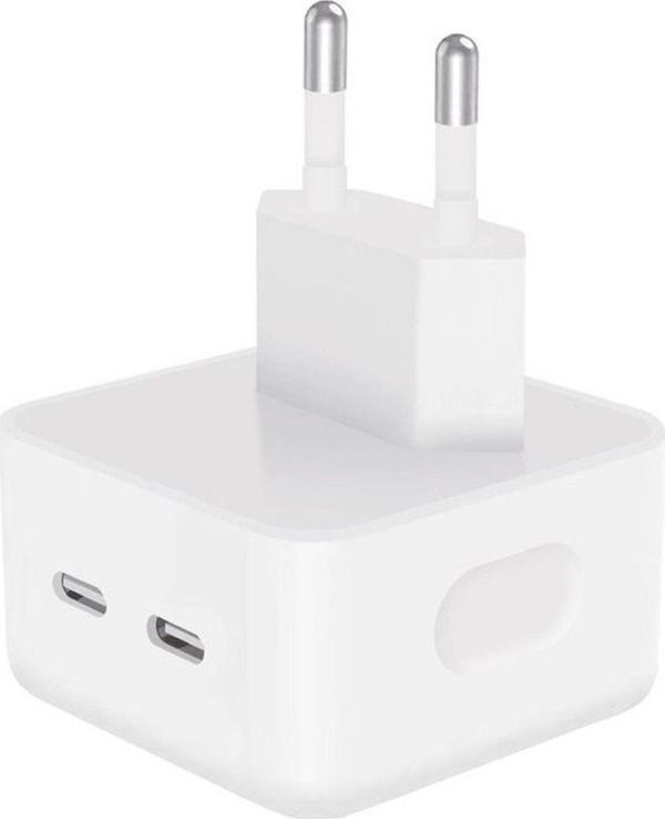 Iphone 14 / 14 Pro / 14 Plus / 14 Pro Max Uyumlu 35W Hızlı Şarj Adaptörü Type-C Çift Girişli - Image 1