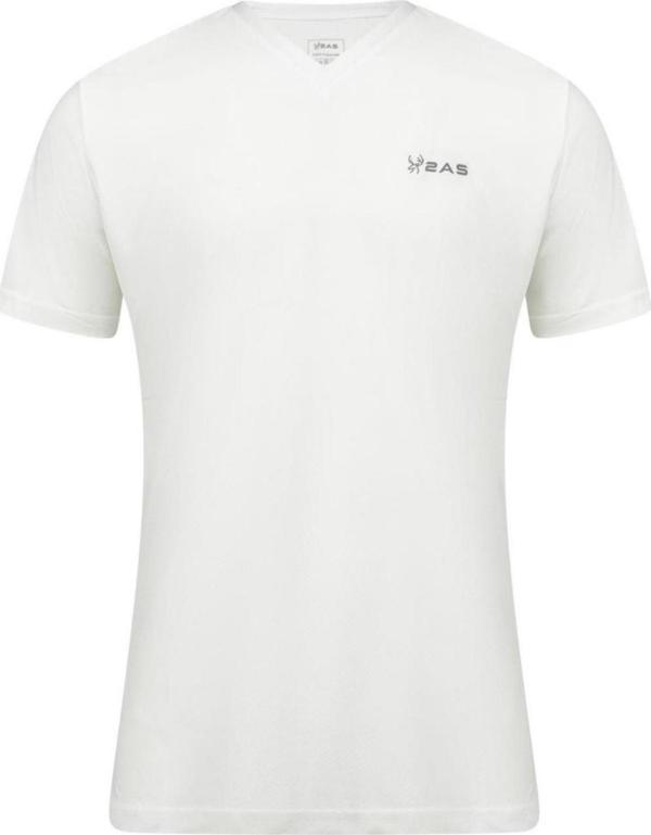2AS Elba V Yaka T-shirt Beyaz - Image 1