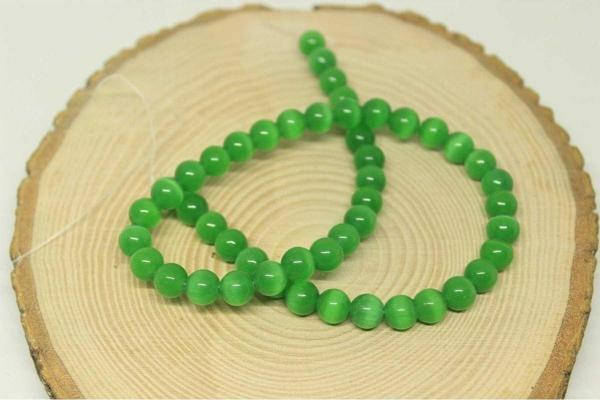 Kedi Gözü Taşı Yarım Dizi 8mm (24165) (18cm Uzunluğundadır) - Image 1