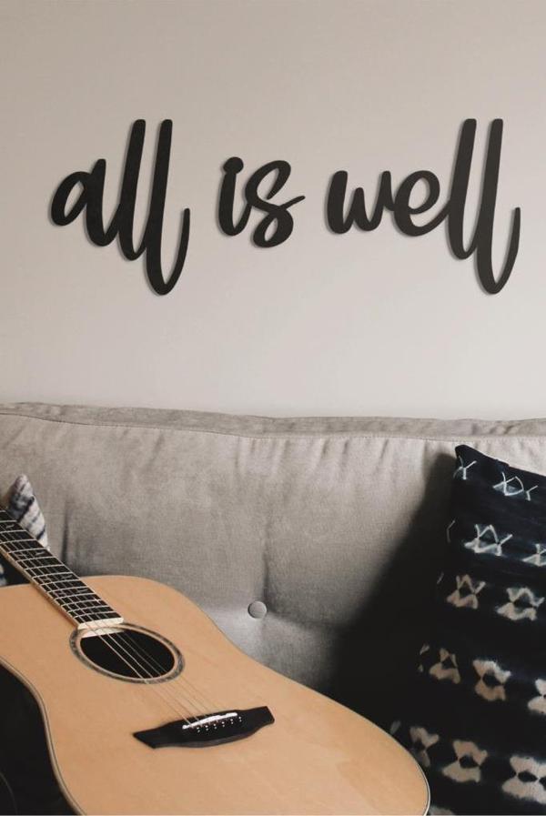 All Is Well Duvar Yazısı Ahşap Duvar Tablosu Dekoratif Duvar Süsü - Image 1