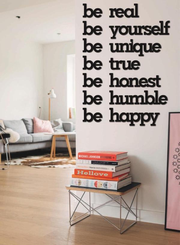 Be Real Be Yourself Ahşap Tablo Duvar Yazısı MDF Tablo Dekoratif Tablo - Image 1