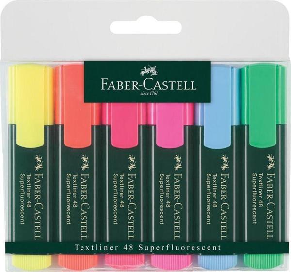 Faber-Castell Fosforlu Kalem (İşaret Kalermi) 6 Renk Poset - Image 1