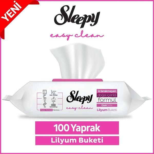 Sleepy Easy Clean Lilyum Buketi Yüzey Temizlik Havlusu 100 Yaprak - Image 1