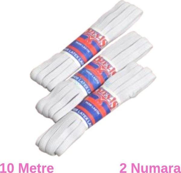 Yassı Lastik 10 Mt Beyaz 1 Numara Dokuma Don Bel Paça Lastik - Image 1