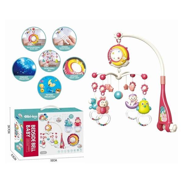 BIB648A54 -Vardem Işıklı Müzikli Kumandalı Kırmızı Bebek Dönencesi - Image 1