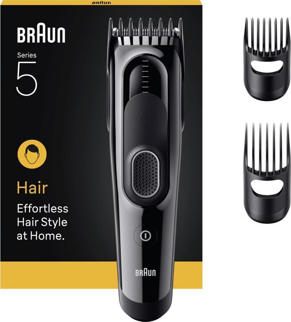 Braun Saç Kesme Makinesi Series 5, +3 Aksesuar, Ömür Boyu Keskin Bıçak, 17 Uzunluk, HC5530 - Image 1